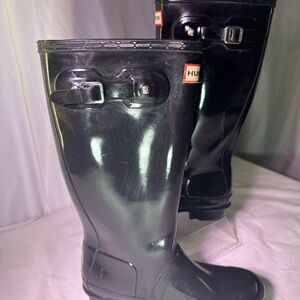 Hunter Black Glossy Rain Boots